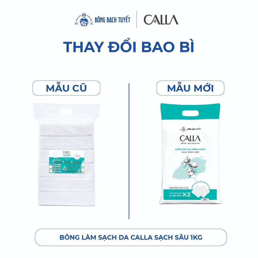 Ảnh Bông tẩy trang làm sạch da Bông Bạch Tuyết Calla Sạch sâu 1Kg 2