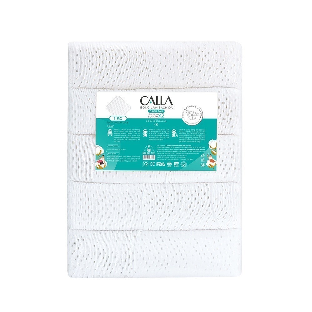 Ảnh Bông tẩy trang làm sạch da Bông Bạch Tuyết Calla Sạch sâu 1Kg 4