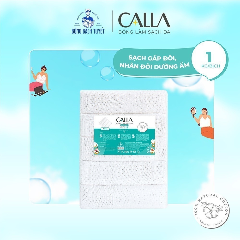 Ảnh Bông tẩy trang làm sạch da Bông Bạch Tuyết Calla Sạch sâu 1Kg 3