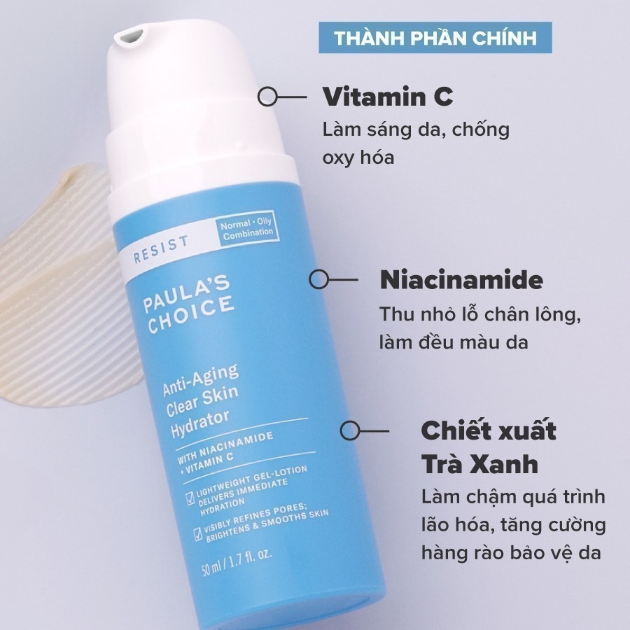 Ảnh Kem dưỡng ẩm da dầu lão hóa Paula's Choice AntiAging Clear Skin Hydrator 50ml 7691 4