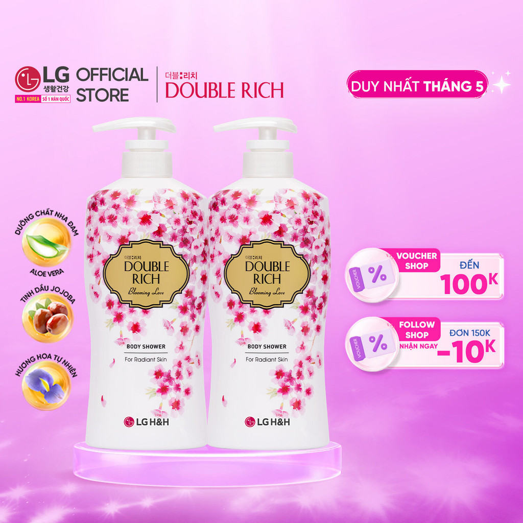 Ảnh Combo 2 Sữa tắm hương Anh Đào Double Rich Blooming lLove 550g/800g 1