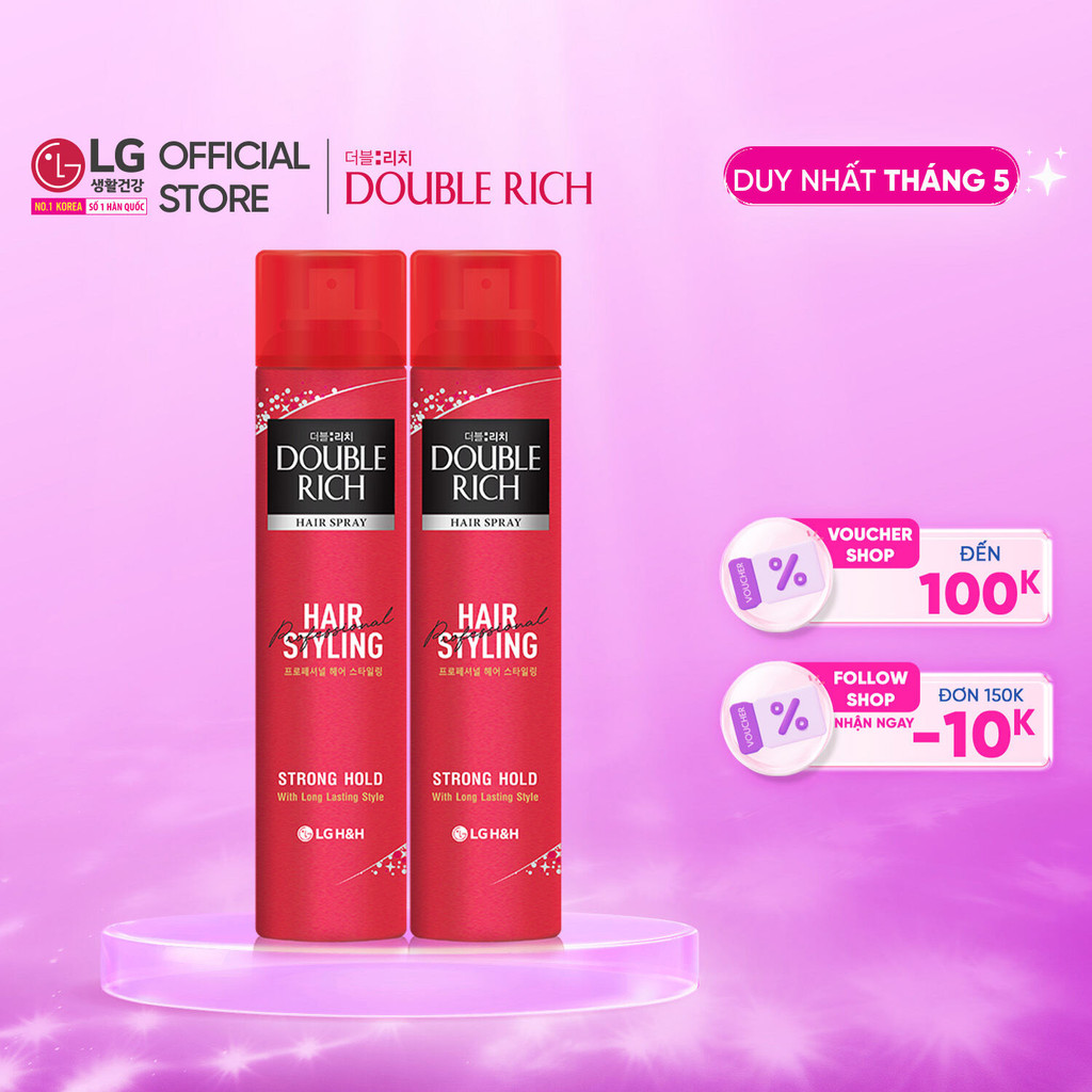 Ảnh Combo 2 chai gôm xịt giữ nếp tóc Double Rich Hair Styling Strong Hold 170ml 1