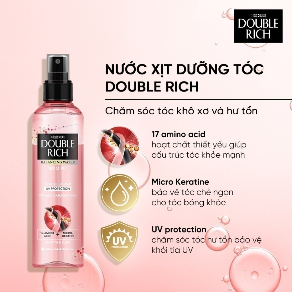 Ảnh Nước dưỡng tóc chăm sóc hư tổn Double Rich BW Double Repair 120ml/250ml 2
