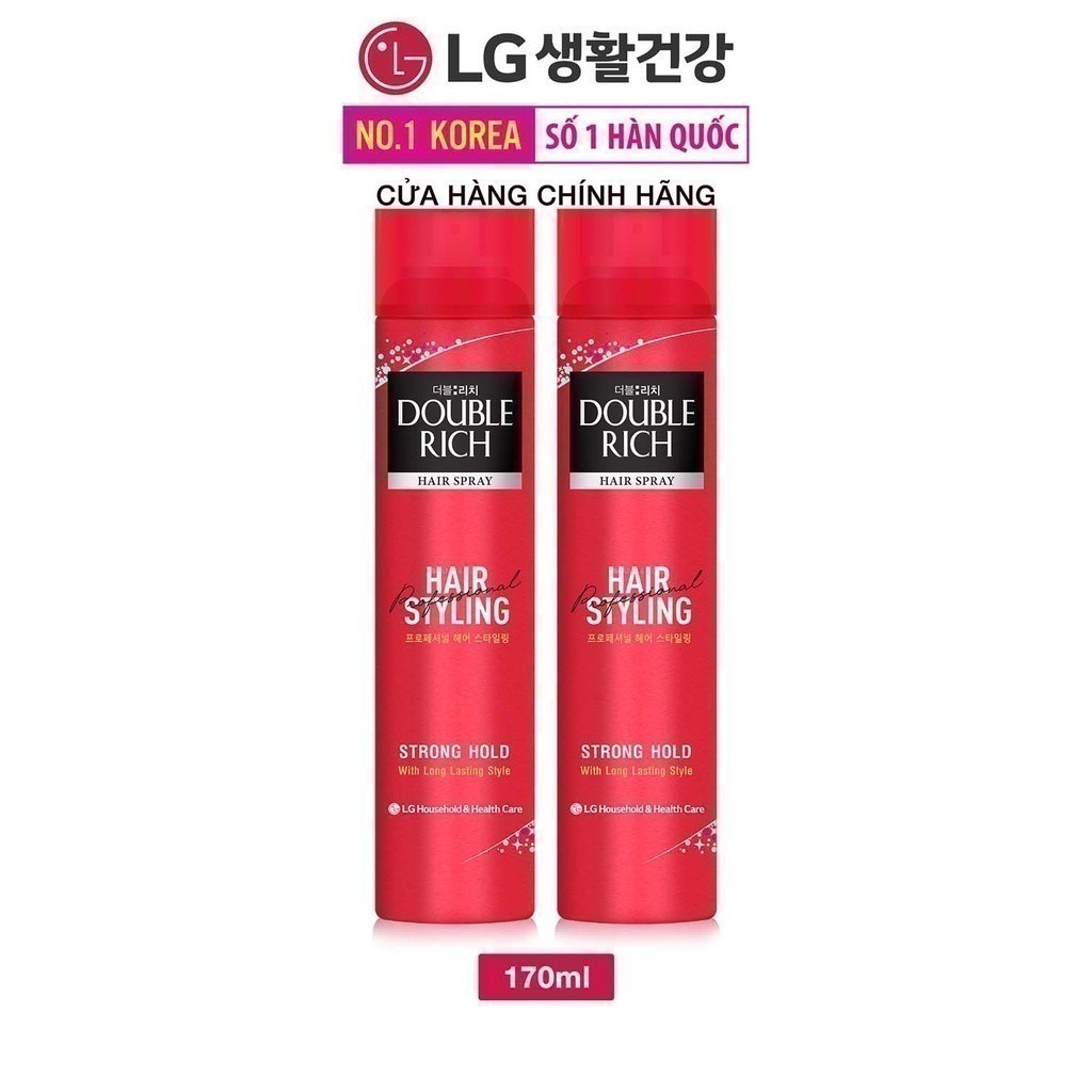 Ảnh Combo 2 chai gôm xịt giữ nếp tóc Double Rich Hair Styling Strong Hold 170ml 2
