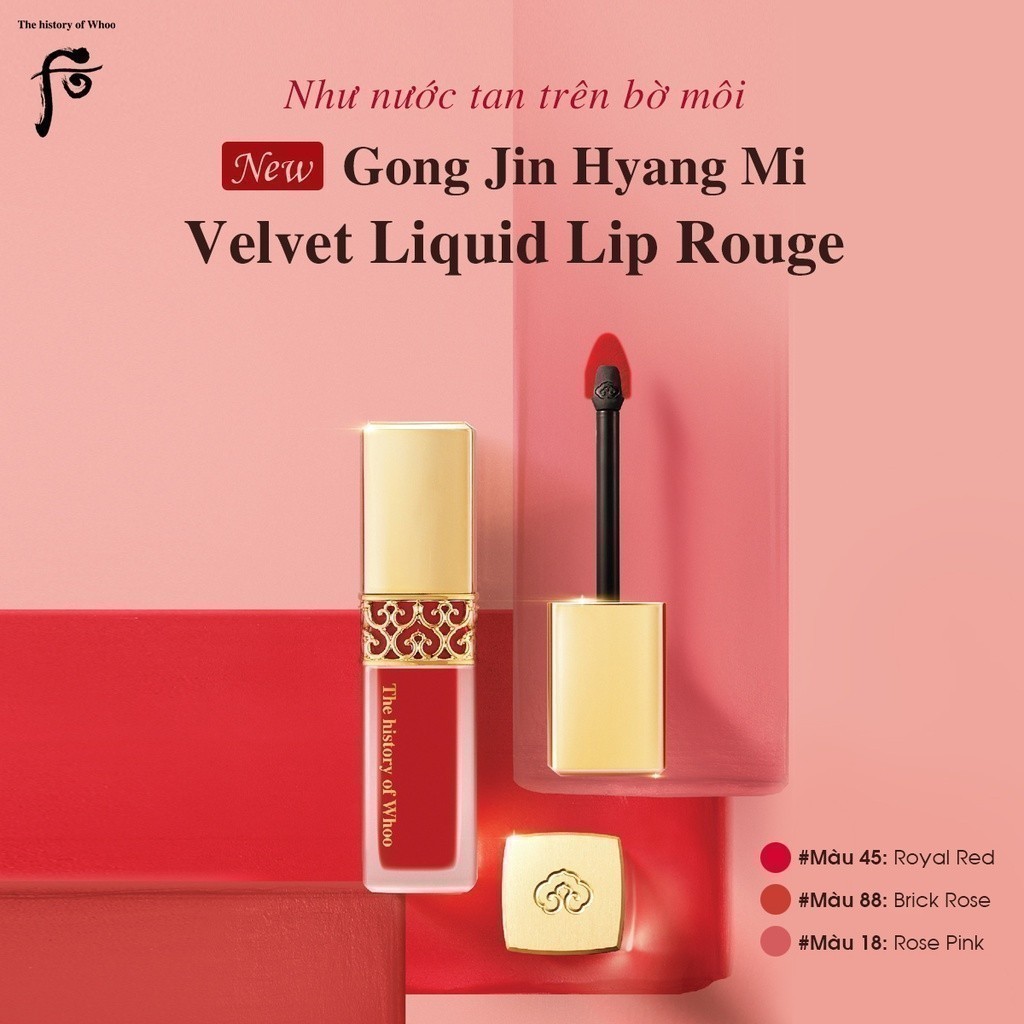 Ảnh Son kem lỳ Đông y The History of Whoo Gongjinhyang Mi Velvet Lip Liquid 6g 1