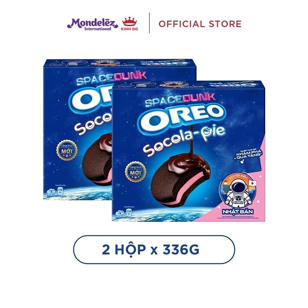 Ảnh Bánh Socola Pie OREO Vị Vani/Dâu , Combo 2 Hộp X 336G - phiên bản OREO Original/ SPACE DUNK 1