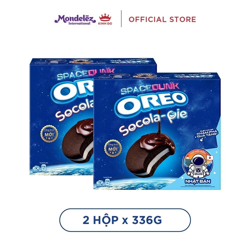 Ảnh Bánh Socola Pie OREO Vị Vani/Dâu , Combo 2 Hộp X 336G - phiên bản OREO Original/ SPACE DUNK 3