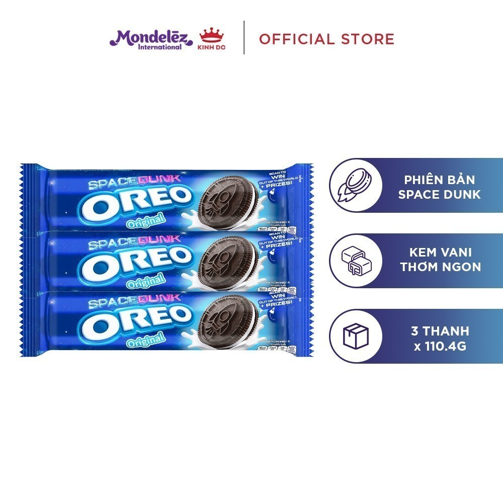 Ảnh Bánh Quy OREO Vị Dâu/Vani/Chocolate/Spaceburst Cream , Combo 3 Thanh X 110.4G - phiên bản OREO SPACE DUNK 1