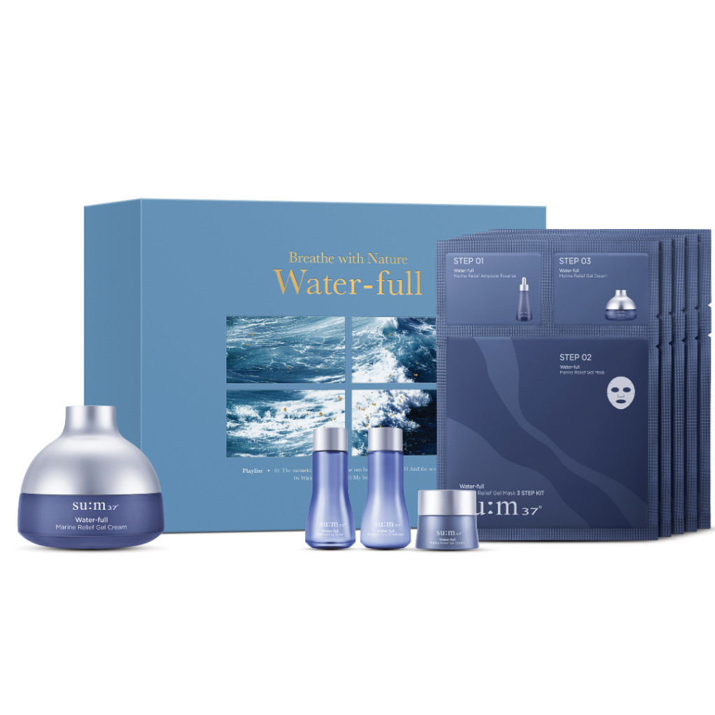 Ảnh [Limited Edition] Bộ kem dưỡng giữ ẩm cấp nước su:m37 Water-full Marine Relief Set 1