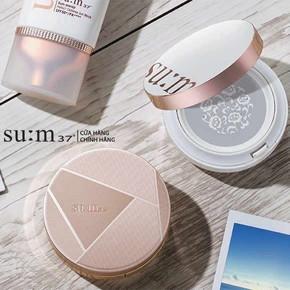 Ảnh Chống nắng trang điểm dạng cushion Su:m37 Sun Away Cooling Sun CC SPF50+/PA+++ 15g (Tặng thêm lõi 15g) 1