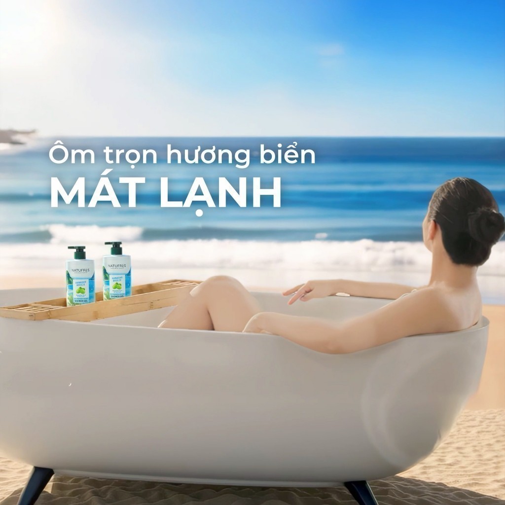 Ảnh Sữa tắm NATUFRÈS Hawaiian Breeze Muối Biển và Trái Nhàu - Giúp giảm mụn, ngăn ngừa mụn cơ thể 250ml,450ml 3