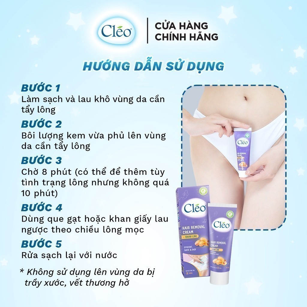 Ảnh [LIVESTREAM] Kem Tẩy Lông Chuyên Vùng Viền Bikini Cléo Avocado Hair Removal Bikini Line 50G 3