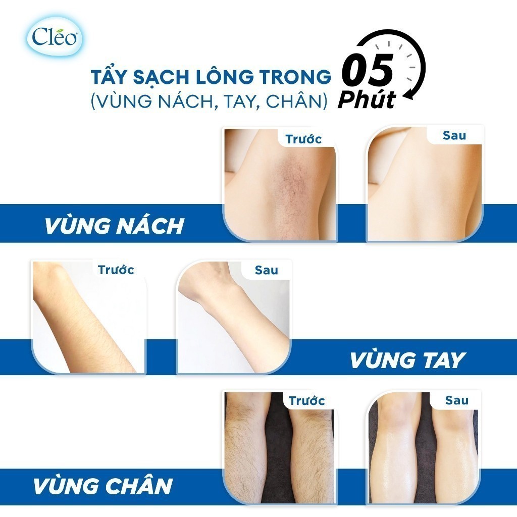 Ảnh Combo Kem Tẩy Lông Đa Vùng Cleo Hương Nước Hoa 70g và Kem Tẩy Lông Vùng Viền Bikini 50g 1