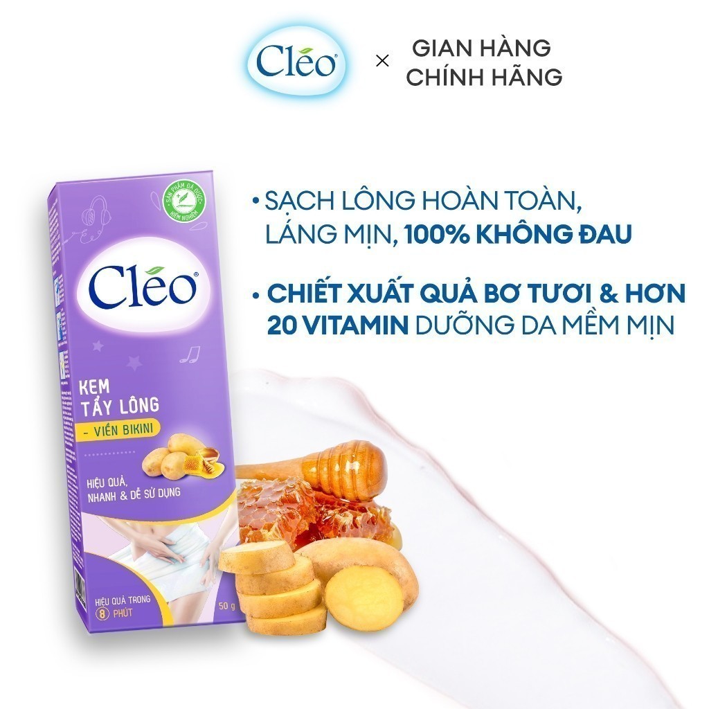 Ảnh Combo Kem Tẩy Lông Đa Vùng Cleo Hương Nước Hoa 70g và Kem Tẩy Lông Vùng Viền Bikini 50g 2
