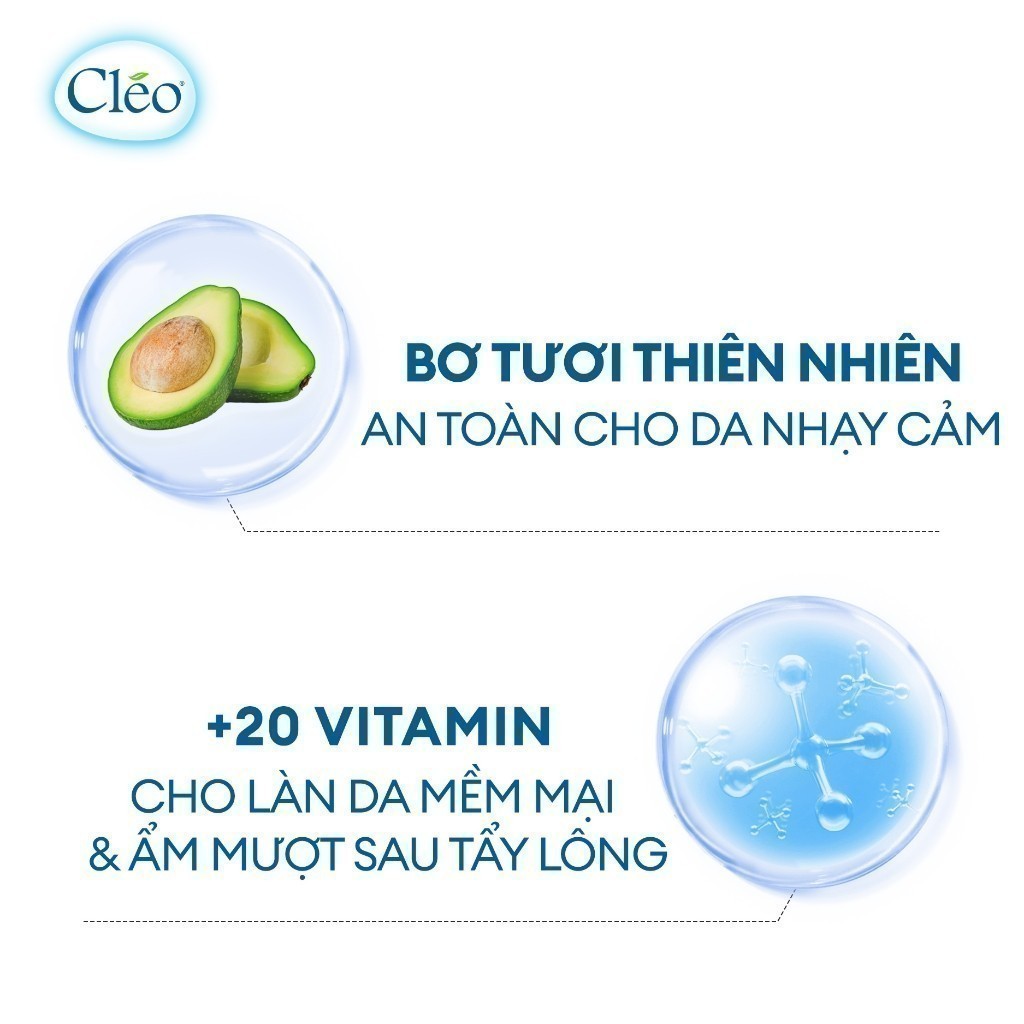 Ảnh Kem Tẩy Lông đa vùng Hương Nước Hoa Cléo Avocado Hair Removal For All Skin Type 70G 3