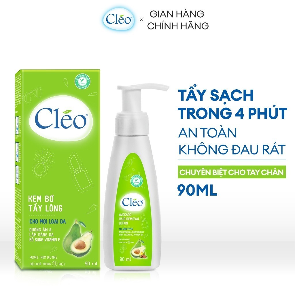 Ảnh Kem bơ tẩy lông Cléo Lotion dạng sữa cho mọi loại da - sạch lông sáng mịn trong 4 phút 90ML 1