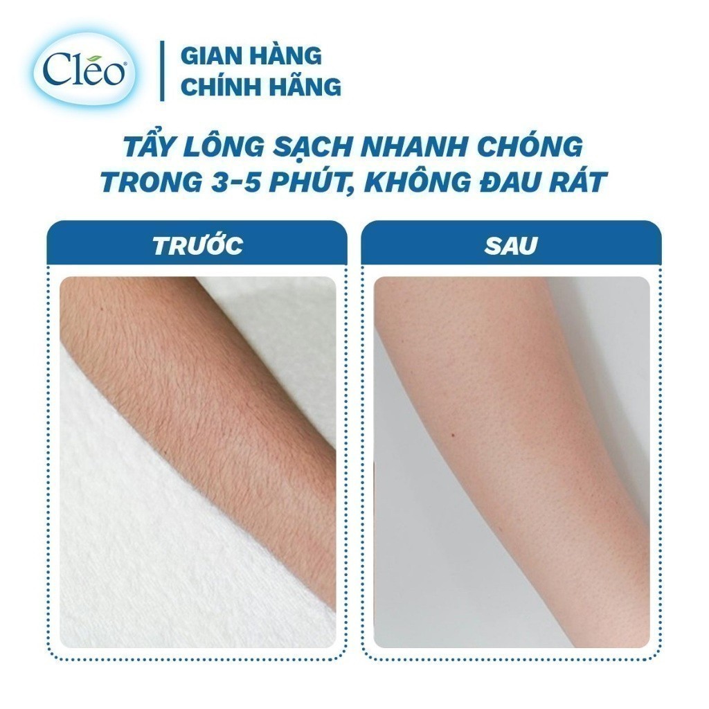 Ảnh Kem bơ tẩy lông Cléo Lotion dạng sữa cho mọi loại da - sạch lông sáng mịn trong 4 phút 90ML 2