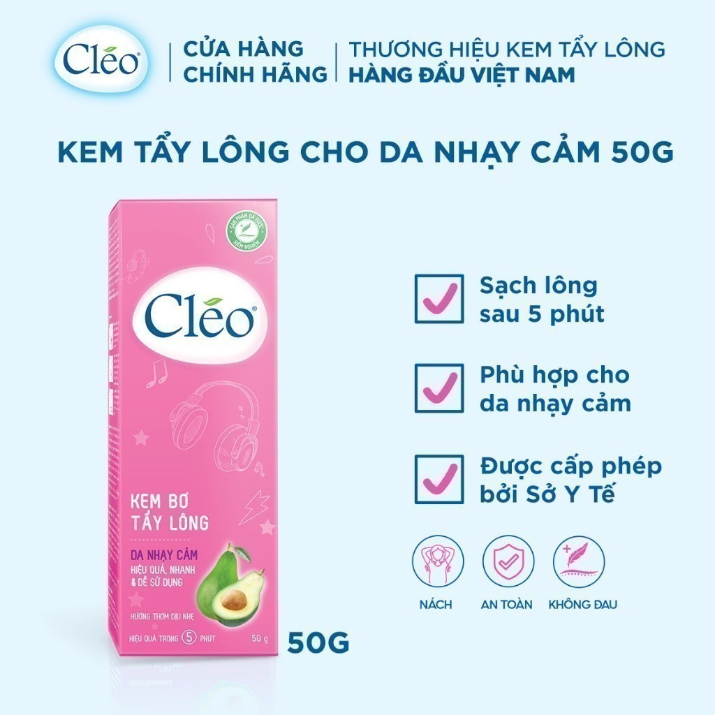 Ảnh Bộ kem tẩy lông Cleo 50g cho viền bikini và kem tẩy lông nách Cleo 50g cho da nhạy cảm 2