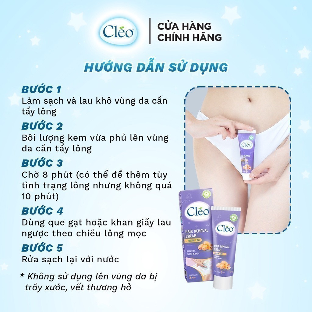 Ảnh Kem Tẩy Lông Chuyên Vùng Viền Bikini Cléo Avocado Hair Removal Bikini Line 50G 4