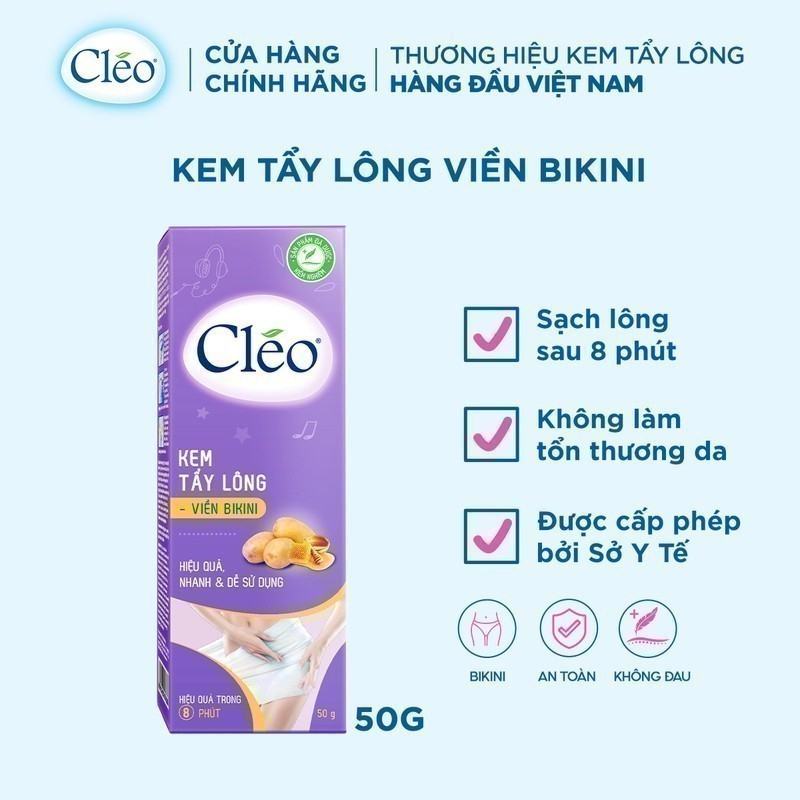 Ảnh Kem Tẩy Lông Chuyên Vùng Viền Bikini Cléo Avocado Hair Removal Bikini Line 50G 3