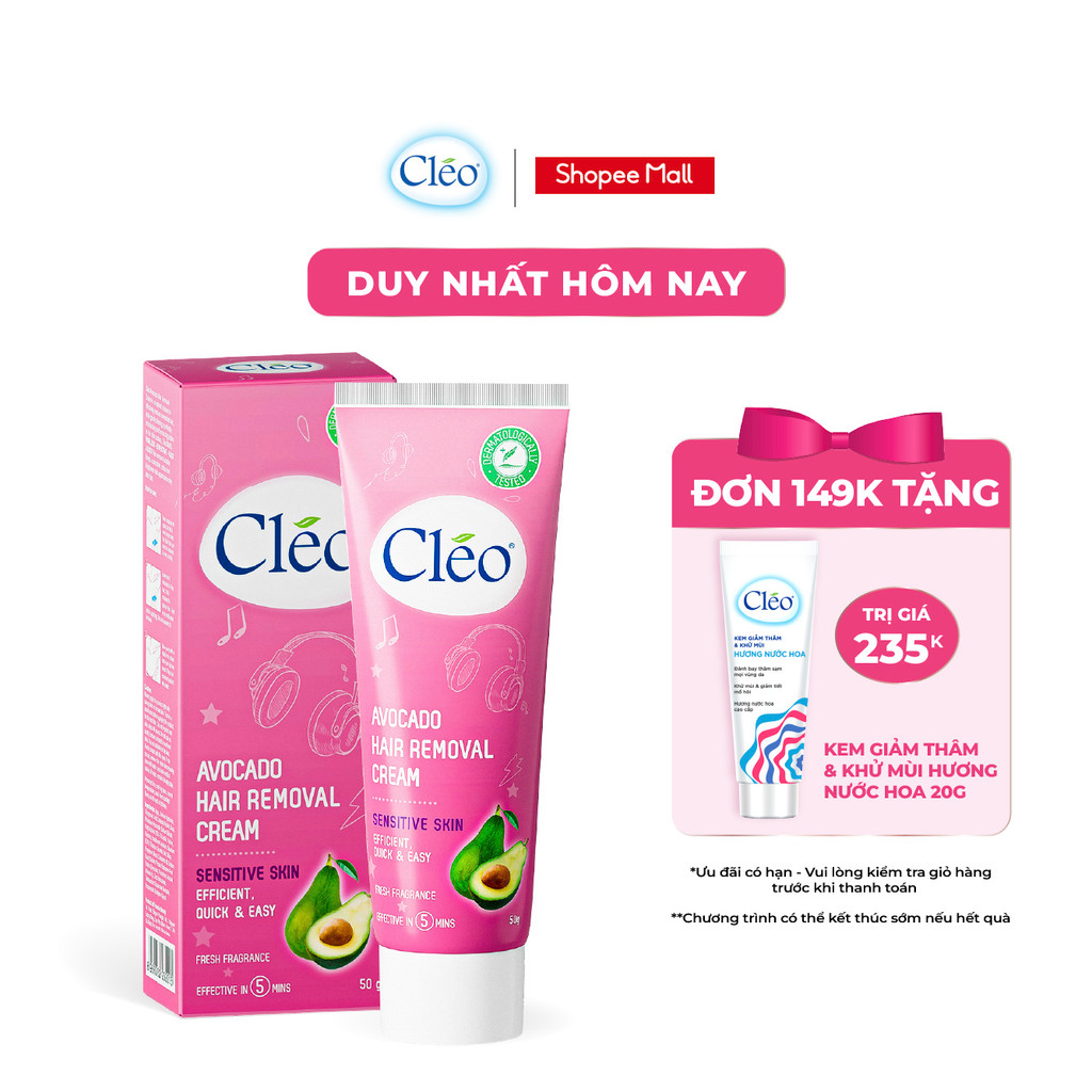 Ảnh Kem Tẩy Lông Cho Da Nhạy Cảm Cléo Avocado Hair Removal Cream Sensitive Skin 25G 1