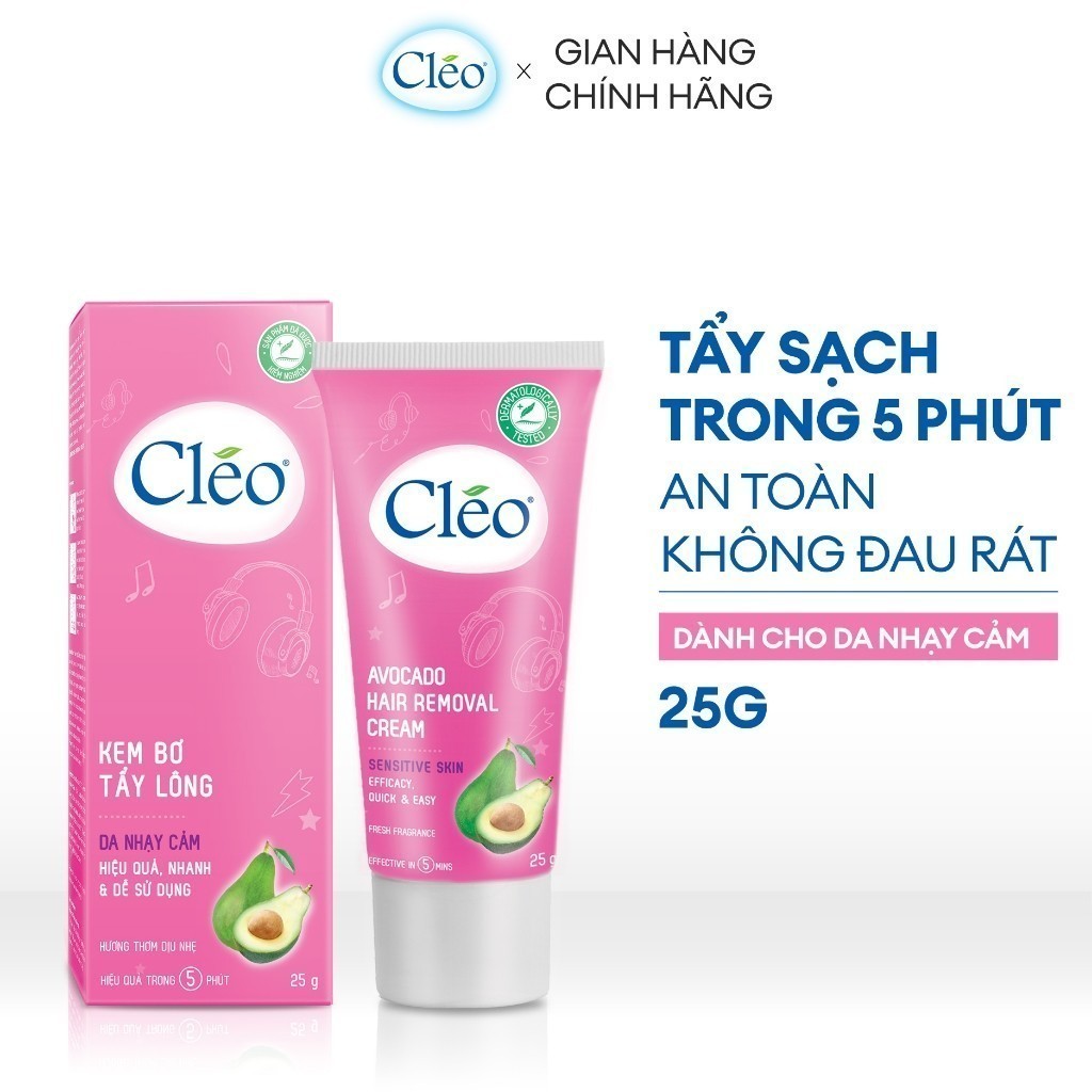 Ảnh Kem Tẩy Lông Cho Da Nhạy Cảm Cléo Avocado Hair Removal Cream Sensitive Skin 25G 2