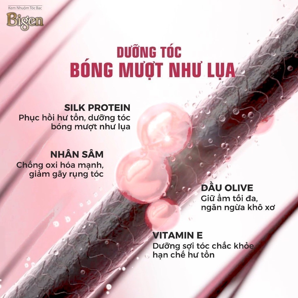 Ảnh Thuốc Nhuộm Tóc Phủ Bạc Dạng Kem Bigen Silk Touch - Thảo Dược Dưỡng Tóc Đa Dạng Màu Thời Trang Cho Tóc Dài và Dày 135ml 3