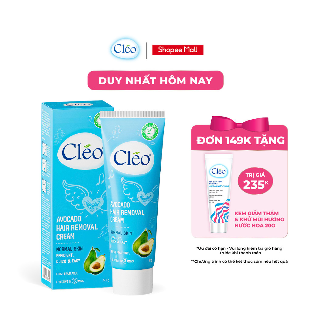 Ảnh Kem Tẩy Lông Cho Da Thường Cléo Avocado Hair Removal  Normal Skin 25G/50G 1