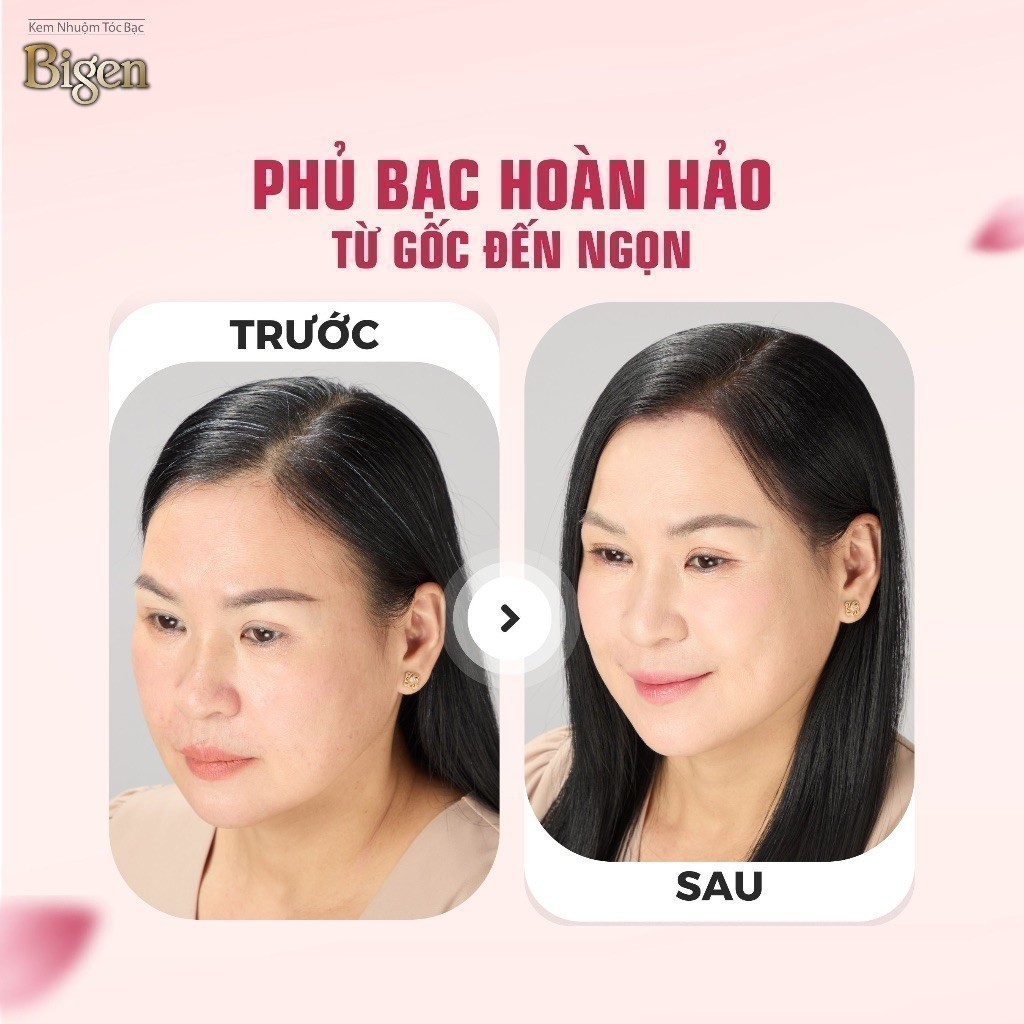 Ảnh Thuốc Nhuộm Tóc Phủ Bạc Dạng Kem Bigen Speedy - Bigen Xám Bền Màu, Phủ Bạc Thảo Dược Hoàn Hảo Dưỡng Tóc Mềm Mượt 80ml 2