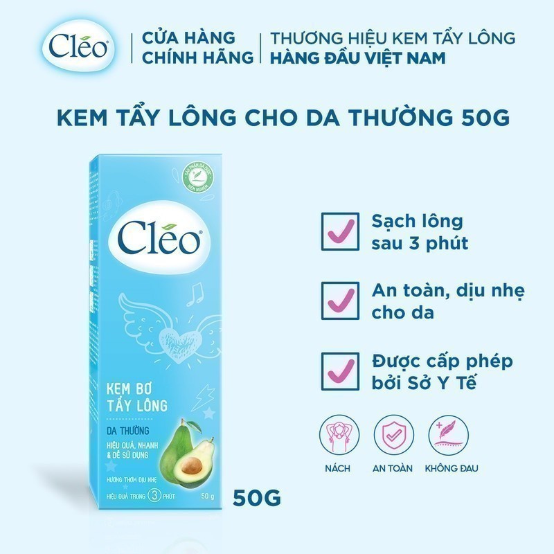 Ảnh Kem Tẩy Lông Cho Da Thường Cléo Avocado Hair Removal  Normal Skin 25G/50G 3