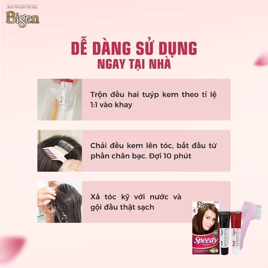 Ảnh Thuốc Nhuộm Tóc Phủ Bạc Dạng Kem Bigen Speedy Conditioning Color-Bigen Số Phủ Bạc Thảo Dược Thời Trang 80ml 4