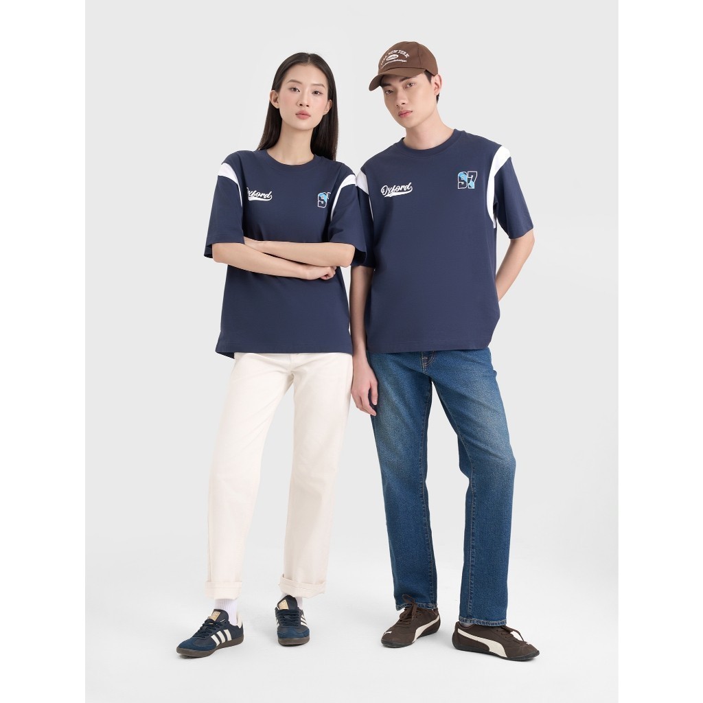 Áo phông unisex người lớn CANIFA form rộng có hình in phối màu 5TS25S003