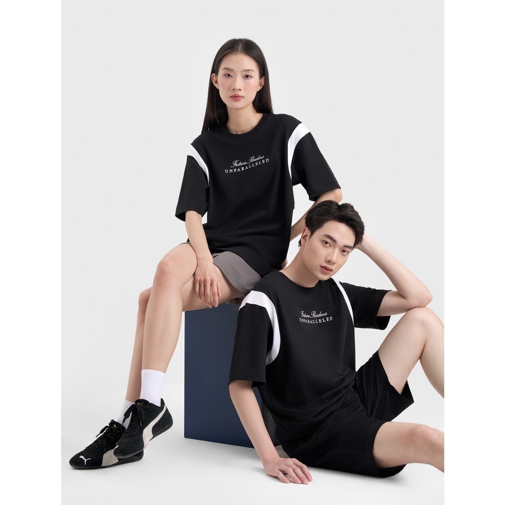 Áo phông unisex người lớn CANIFA form rộng có hình in phối màu 5TS25S003