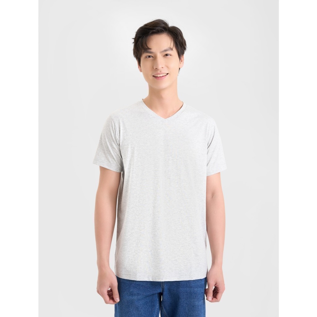 Ảnh Áo phông nam CANIFA cộc tay cổ tim đáng cơ bản 8TS25A001 1