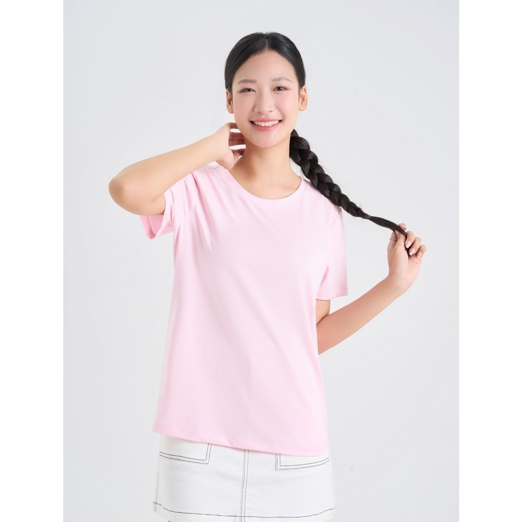 Ảnh Áo phông nữ CANIFA cổ tròn trơn form rộng dáng cơ bản 6TS25A001 3
