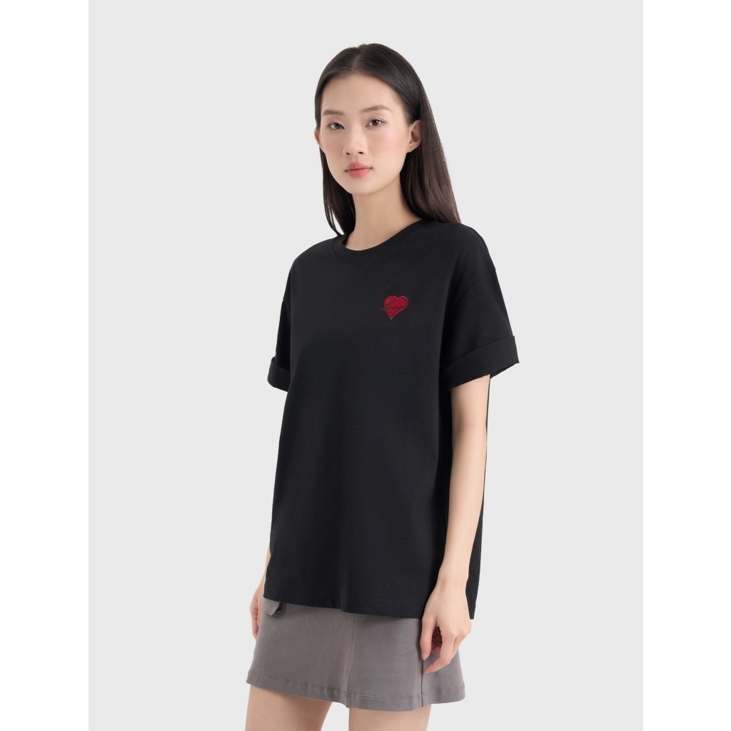 Ảnh Áo phông unisex người lớn CANIFA cổ tròn cộc tay có hình in 5TS25S007 3