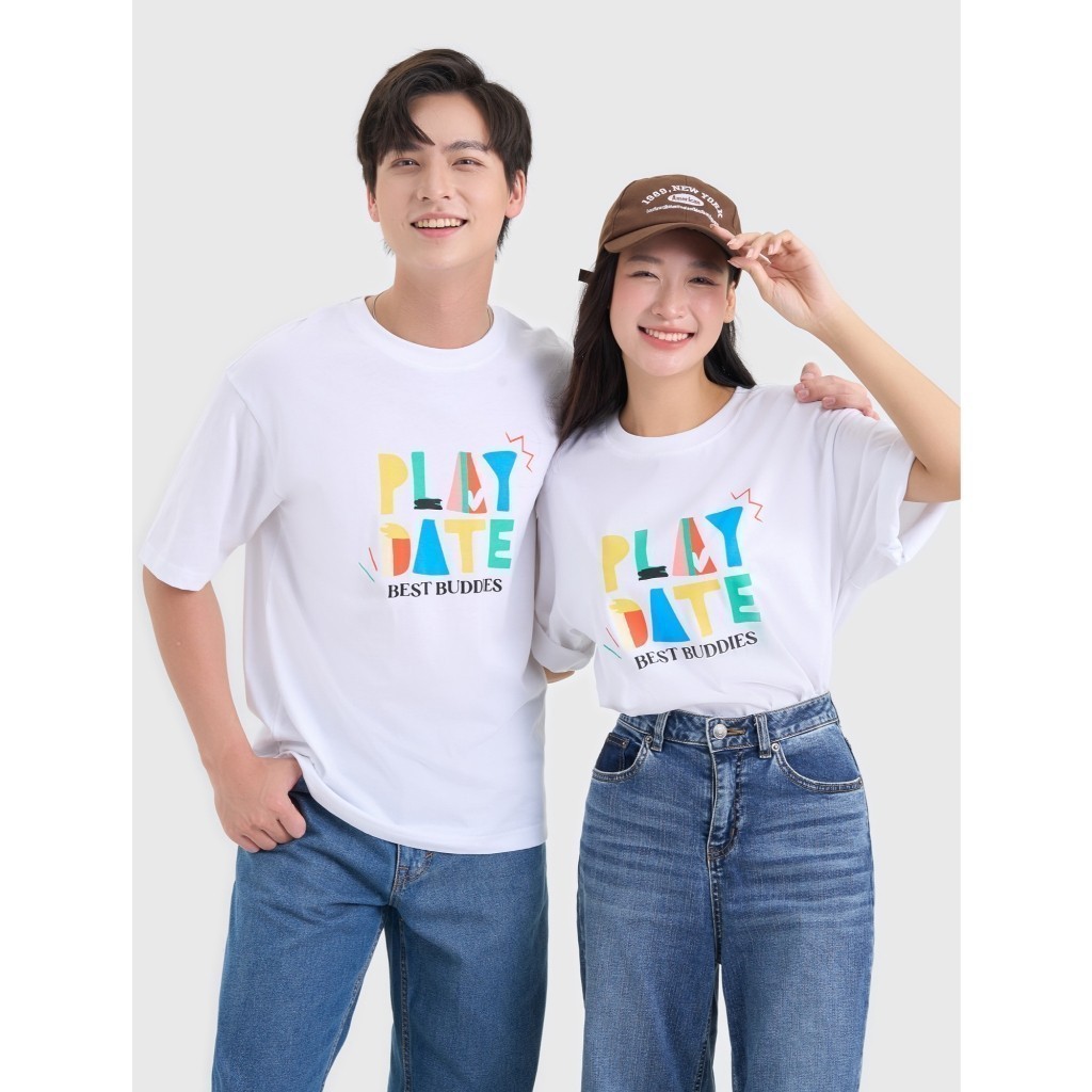 Ảnh Áo phông unisex người lớn CANIFA cổ tròn cộc tay có hình in 5TS25S007 2