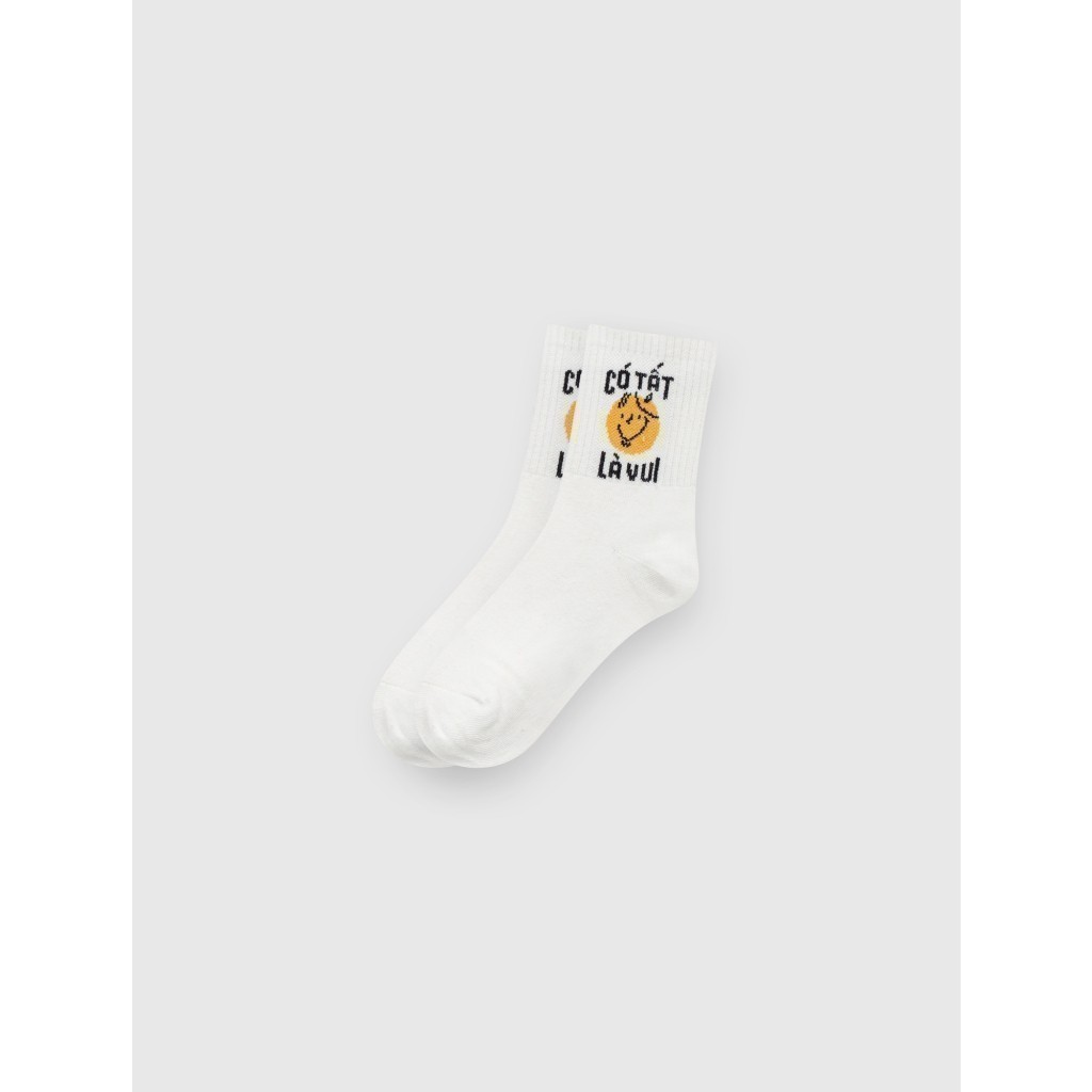 Ảnh Tất trẻ em unisex CANIFA cổ cao in họa tiết "Có tất là vui" 3AK23A004 3