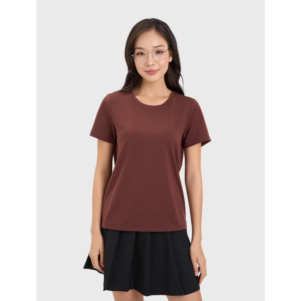 Ảnh Áo phông nữ CANIFA thun chất liệu cotton pha cổ tròn tay cộc MS25 6TS25A001 4
