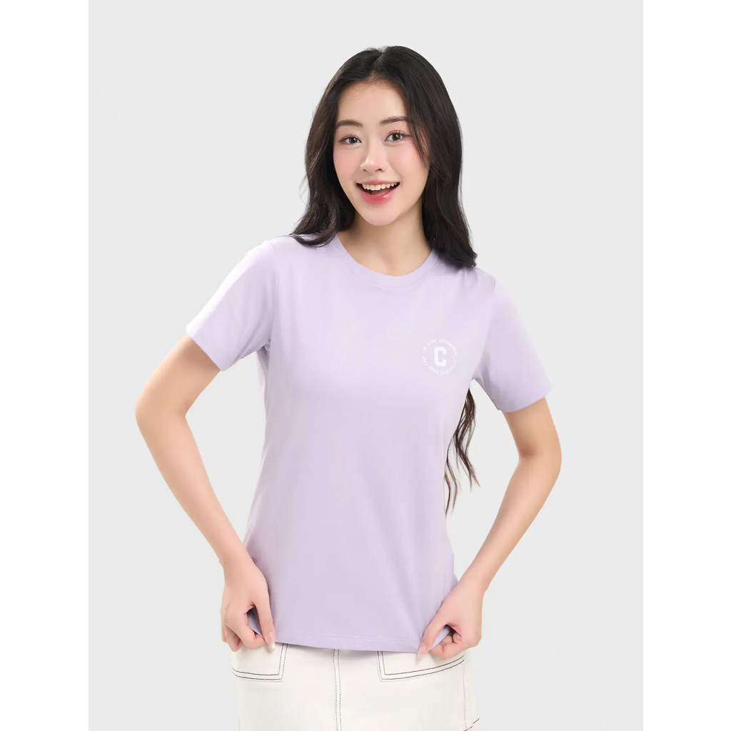 Ảnh Áo phông nữ CANIFA cổ tròn cộc tay chất liệu cotton dáng basic in hình 6TS25S022 4