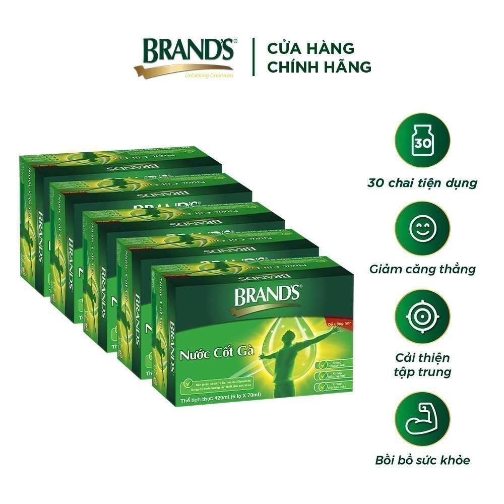 Ảnh Combo 5 nước cốt gà BRAND'S vị truyền thống (70 ml x 30 lọ) 1