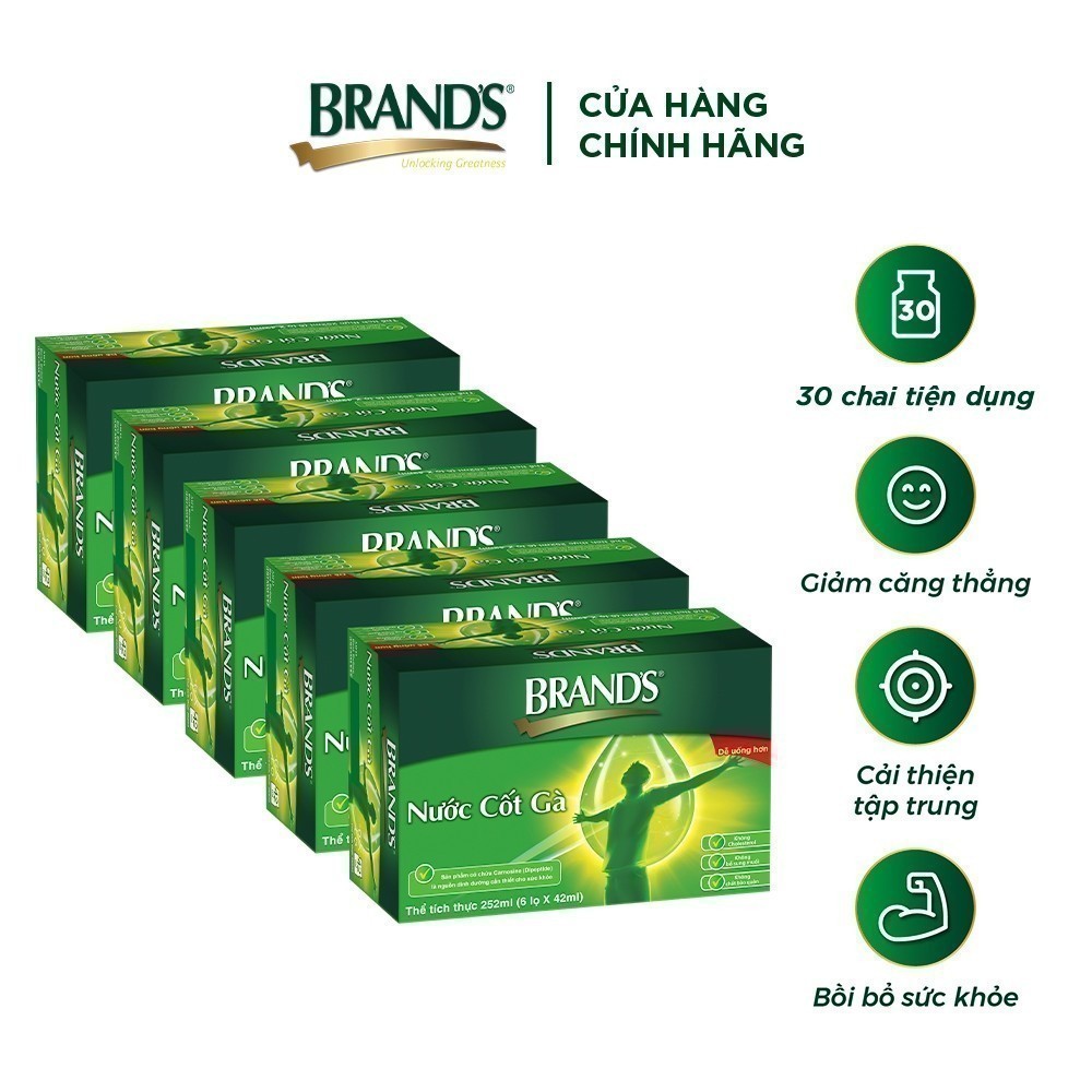 Ảnh Combo 5 nước cốt gà BRAND'S vị truyền thống (42 ml x 30 lọ) 1