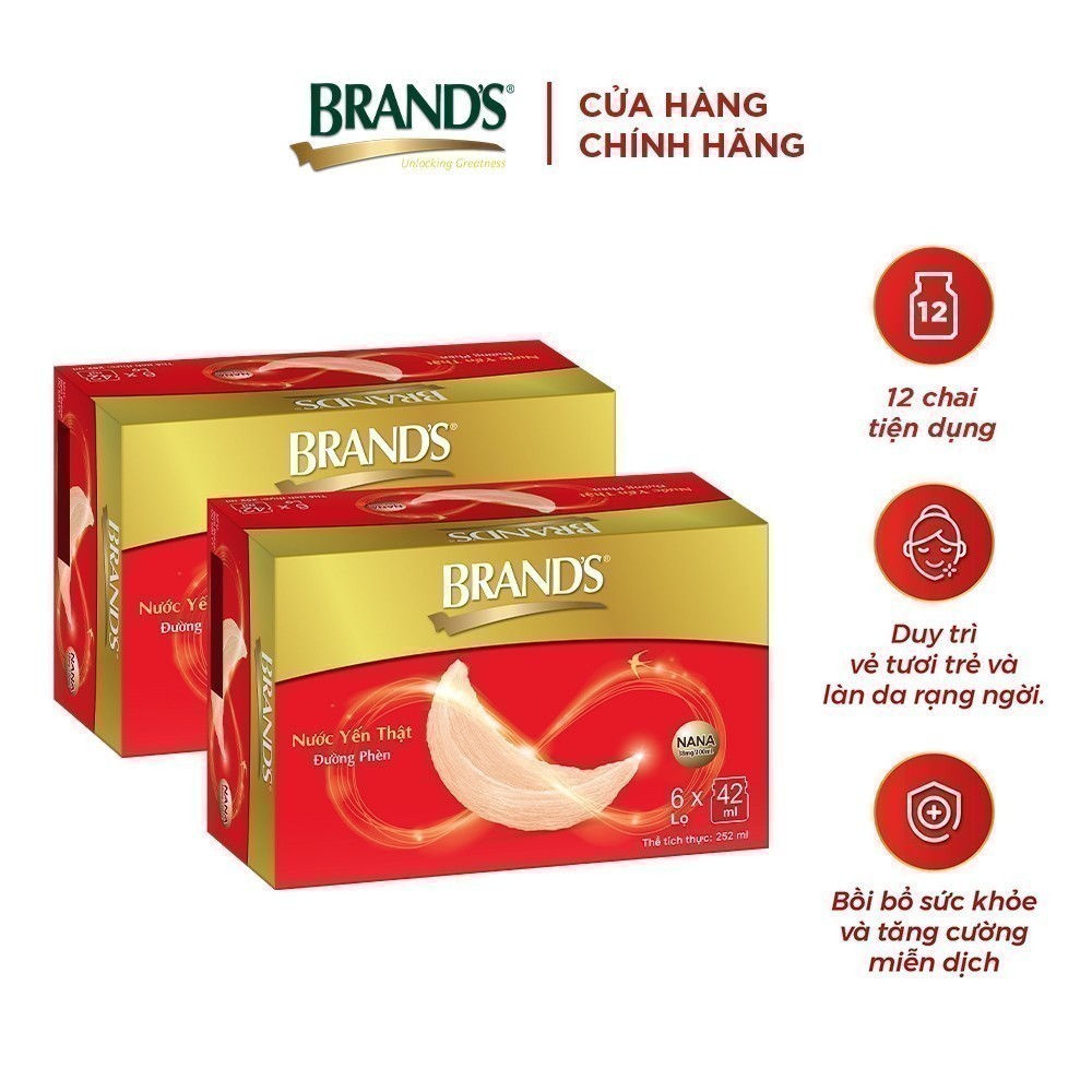 Ảnh Combo 2 Nước yến thật BRAND'S Đường Phèn (42 ml x 12 lọ) 1