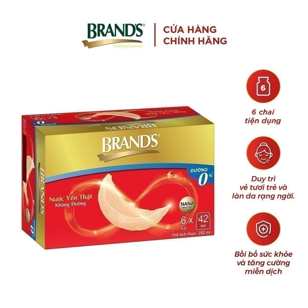 Ảnh Nước yến thật BRAND'S Không Đường (42 ml x 6 lọ) 1
