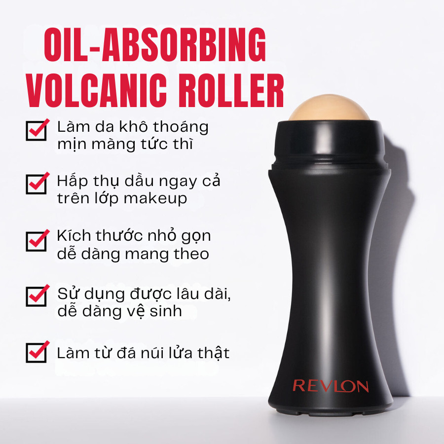 Ảnh Thanh Lăn Hấp Thụ Và Kiểm Soát Dầu Từ Đá Núi Lửa Thật Revlon Absorbing Roller 1