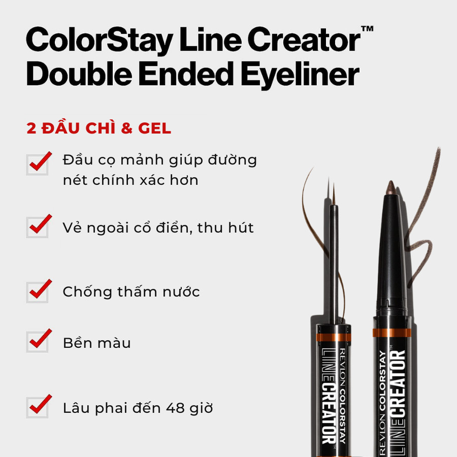 Ảnh Bút Kẻ Mắt 2 Đầu ColorStay Line Creator Double Ended Eyeliner (0.1g | 2ml) 1