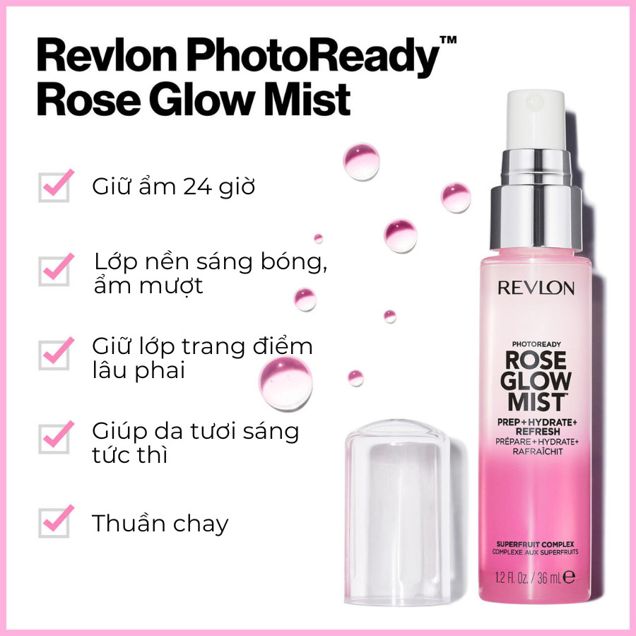 Ảnh Xịt Khoáng Khóa Makeup Và Bắt Sáng Revlon PhotoReady Rose Glow Mist (36ml) 1
