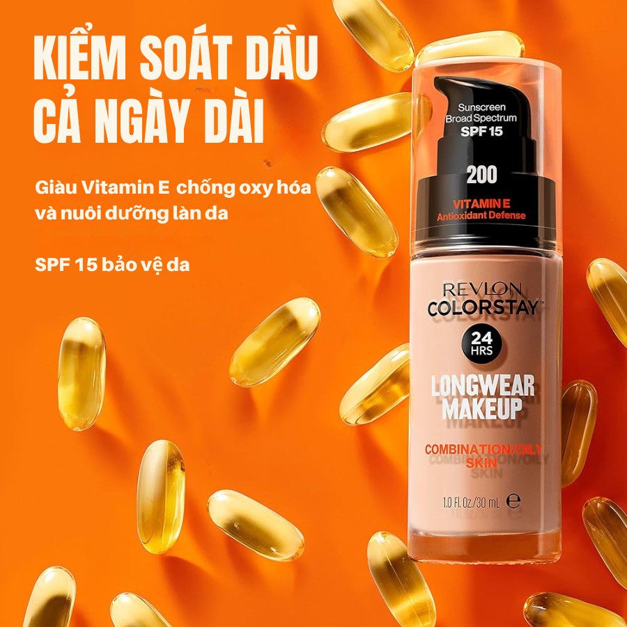 Ảnh Kem Nền Kiềm Dầu Lâu Phai Revlon Colorstay 24h SPF 15 (30ml) 1