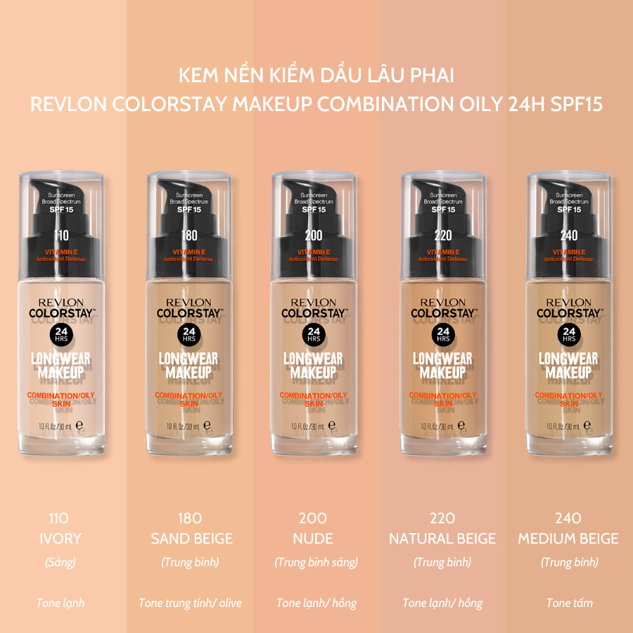 Ảnh Kem Nền Kiềm Dầu Lâu Phai Revlon Colorstay 24h SPF 15 (30ml) 2