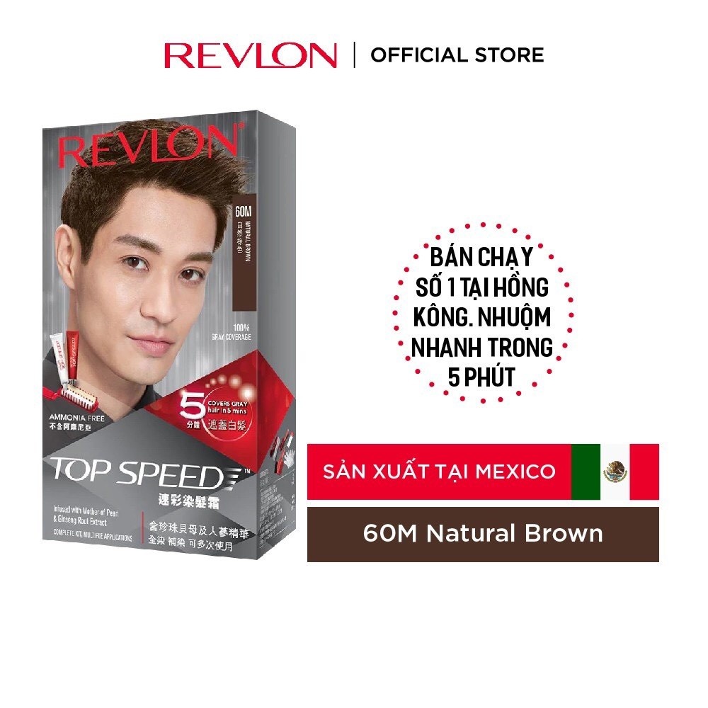 Ảnh Nhuộm Tóc Phủ Bạc Revlon TopSpeed Dành Cho Nam (120ml) 2